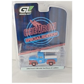 Greenlight 1:64 Ford F-100 1956 with Tool Boxes & Ladders Chevron